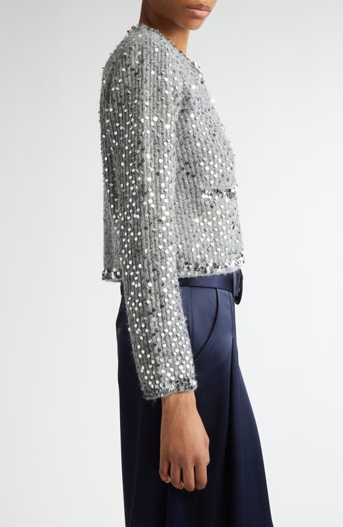 Cinq À Sept Benoit Sequin Jacket In Silver