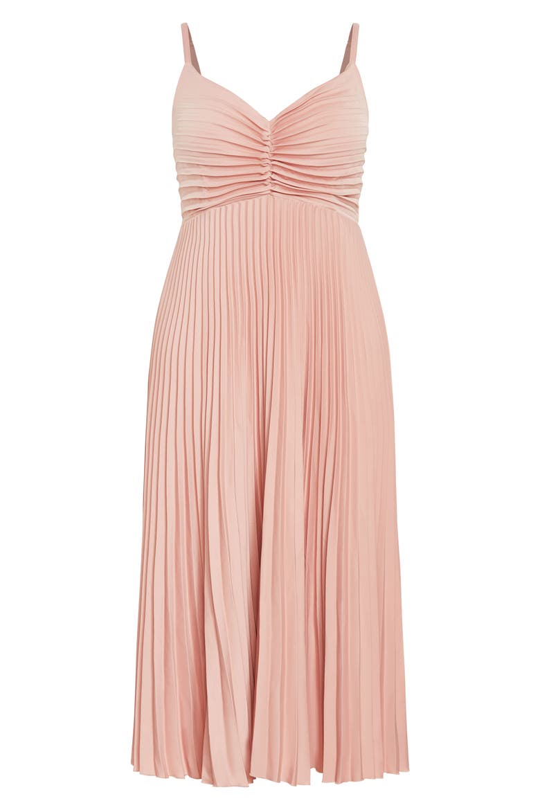 Ariana Pleated Sleeveless Dress, Alternate, color, VINTAGE ROSE