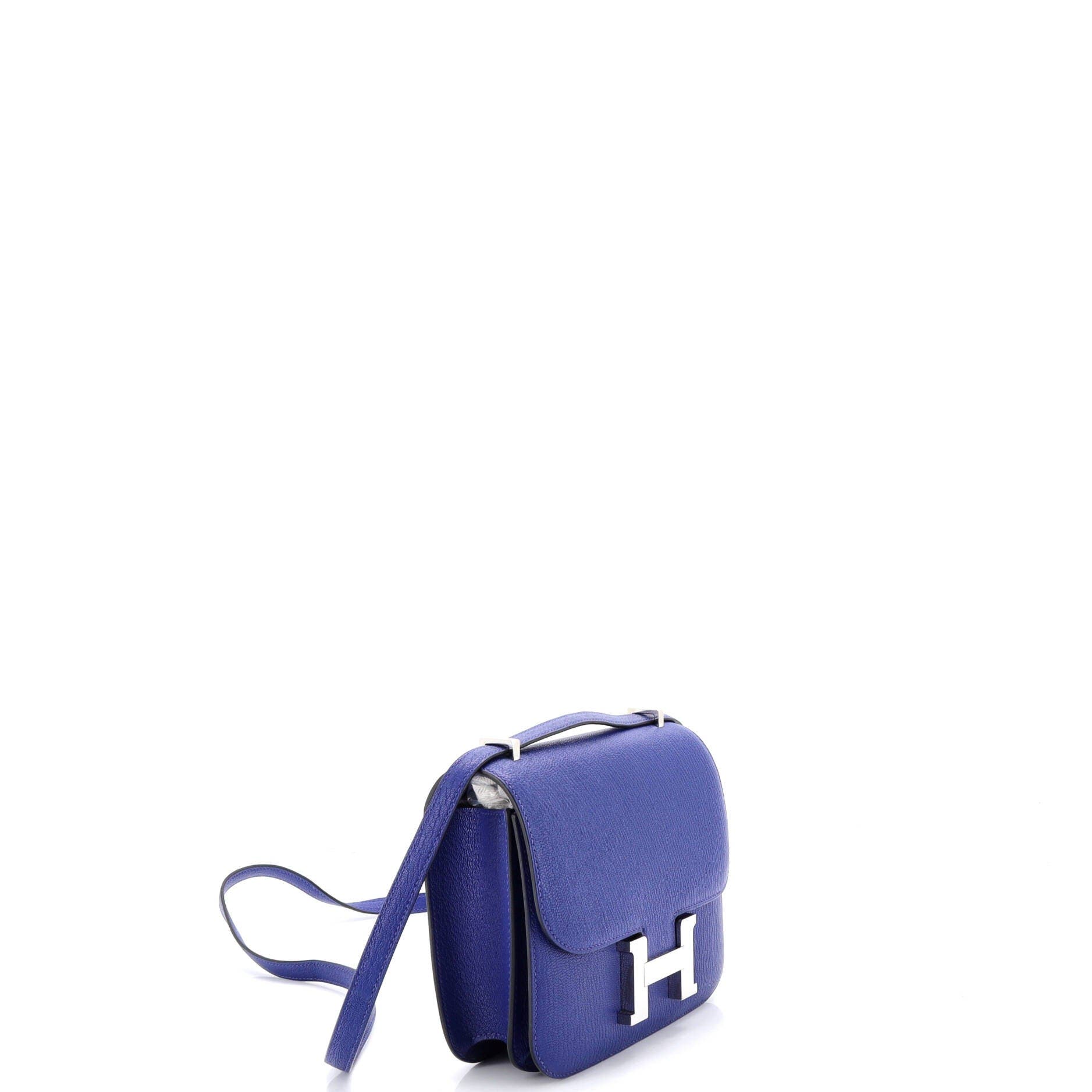 Pre-Owned Hermes Constance Bag Chevre Mysore 18, Alternate, color, Bleu Electrique