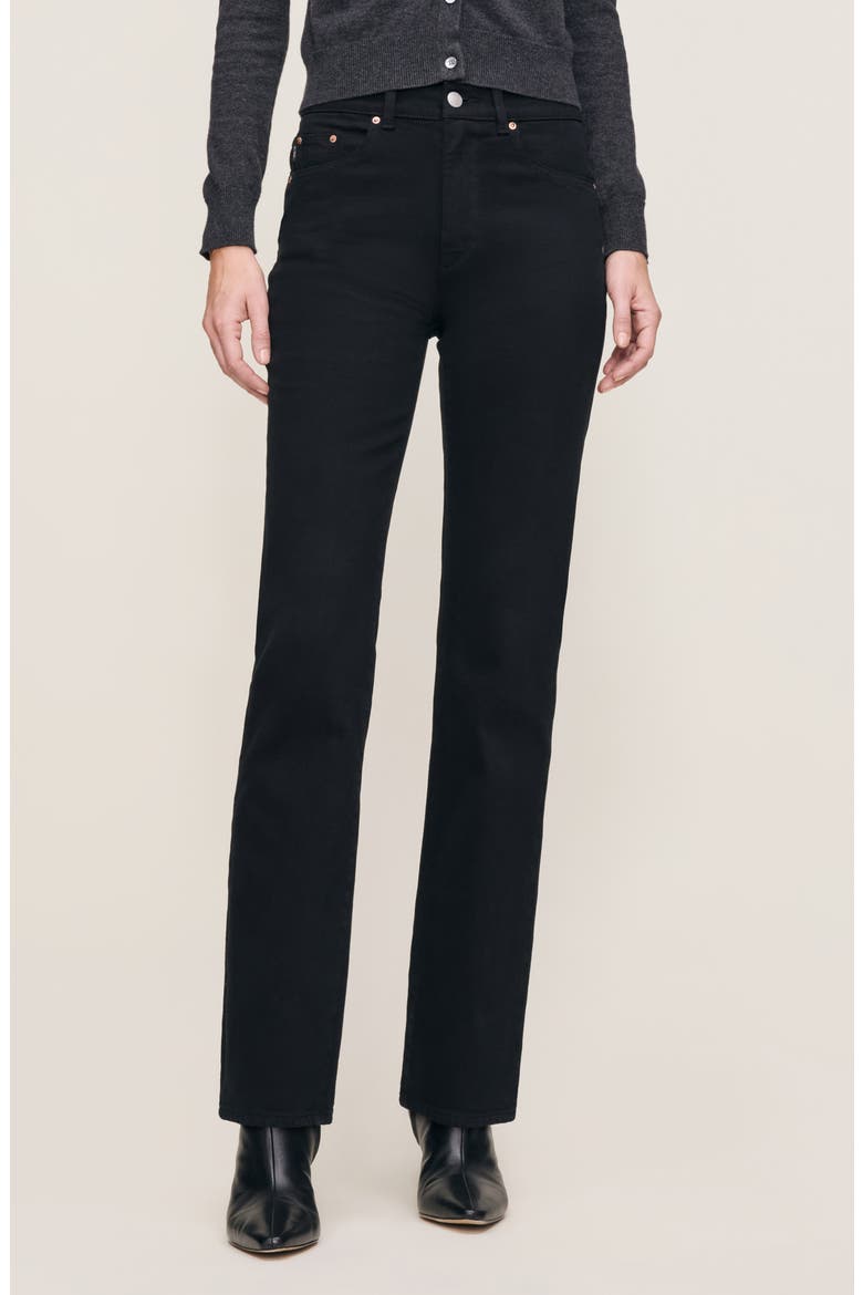Patti Straight High Rise Jeans, Main, color, BLACK