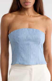 TWP Jillian Strapless Bustier Crop Top