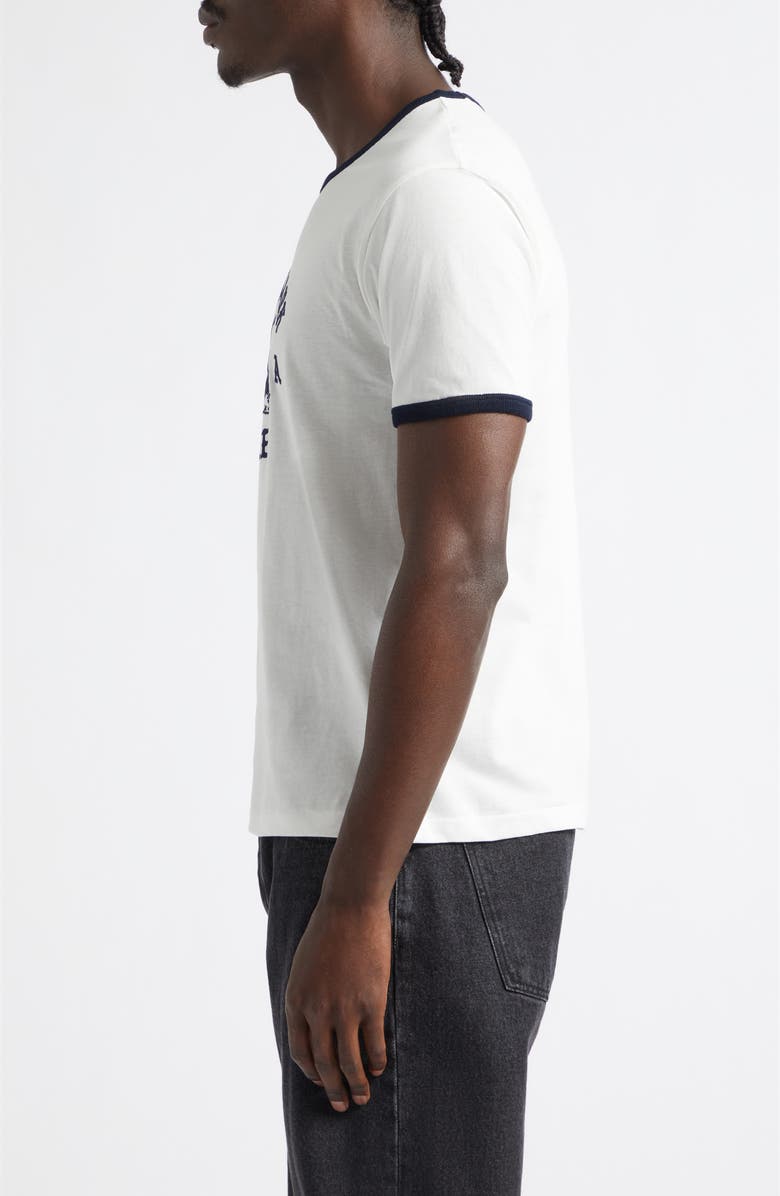 Second Layer Flick Spark Inhale Cotton Ringer T-Shirt, Alternate, color, White/ Navy