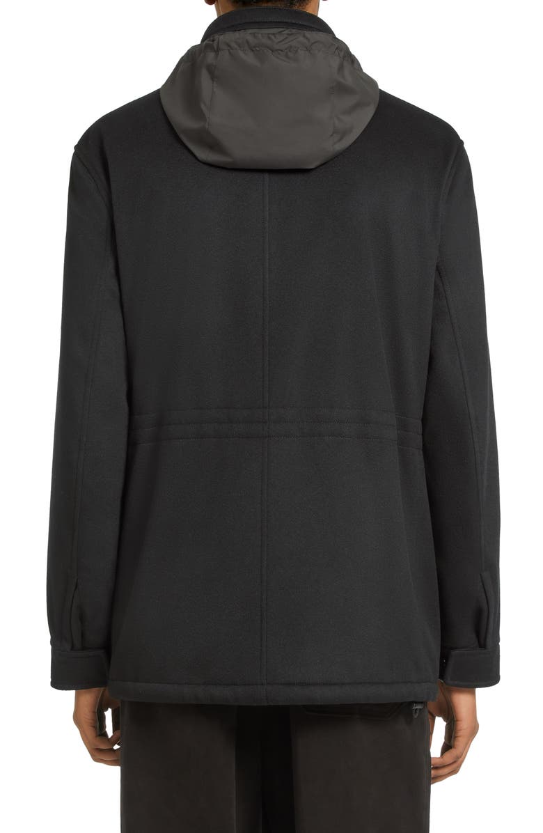 ZEGNA Oasi Elements Padded Cashmere Jacket, Alternate, color, Black