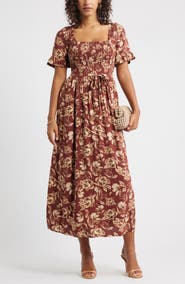 Chelsea28 Smocked Ruffle Bodice Maxi Dress