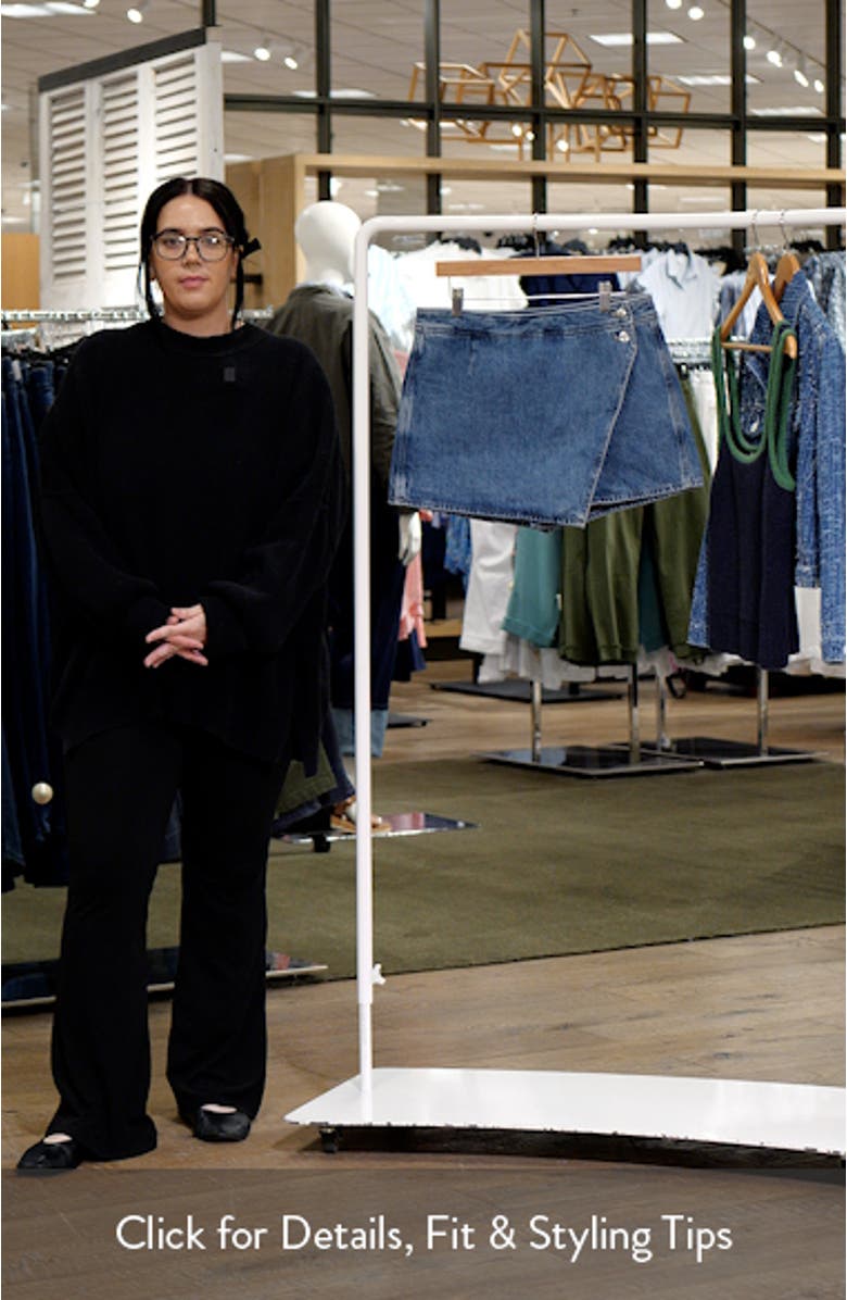 Denim Micro Mini Wrap Skort, sales video thumbnail