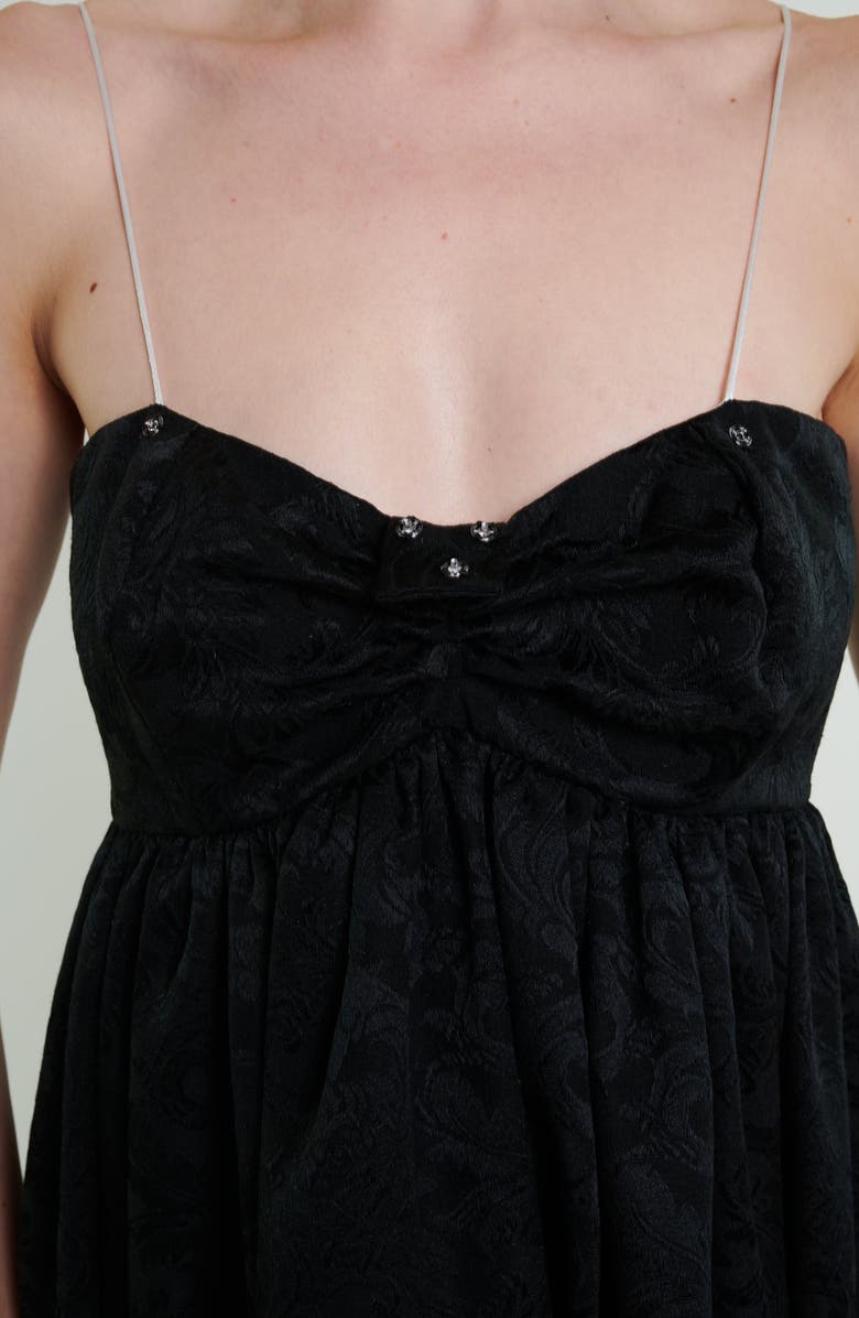 Madeline Marie Stewart Mini Bow Dress, Alternate, color, Black / Cream