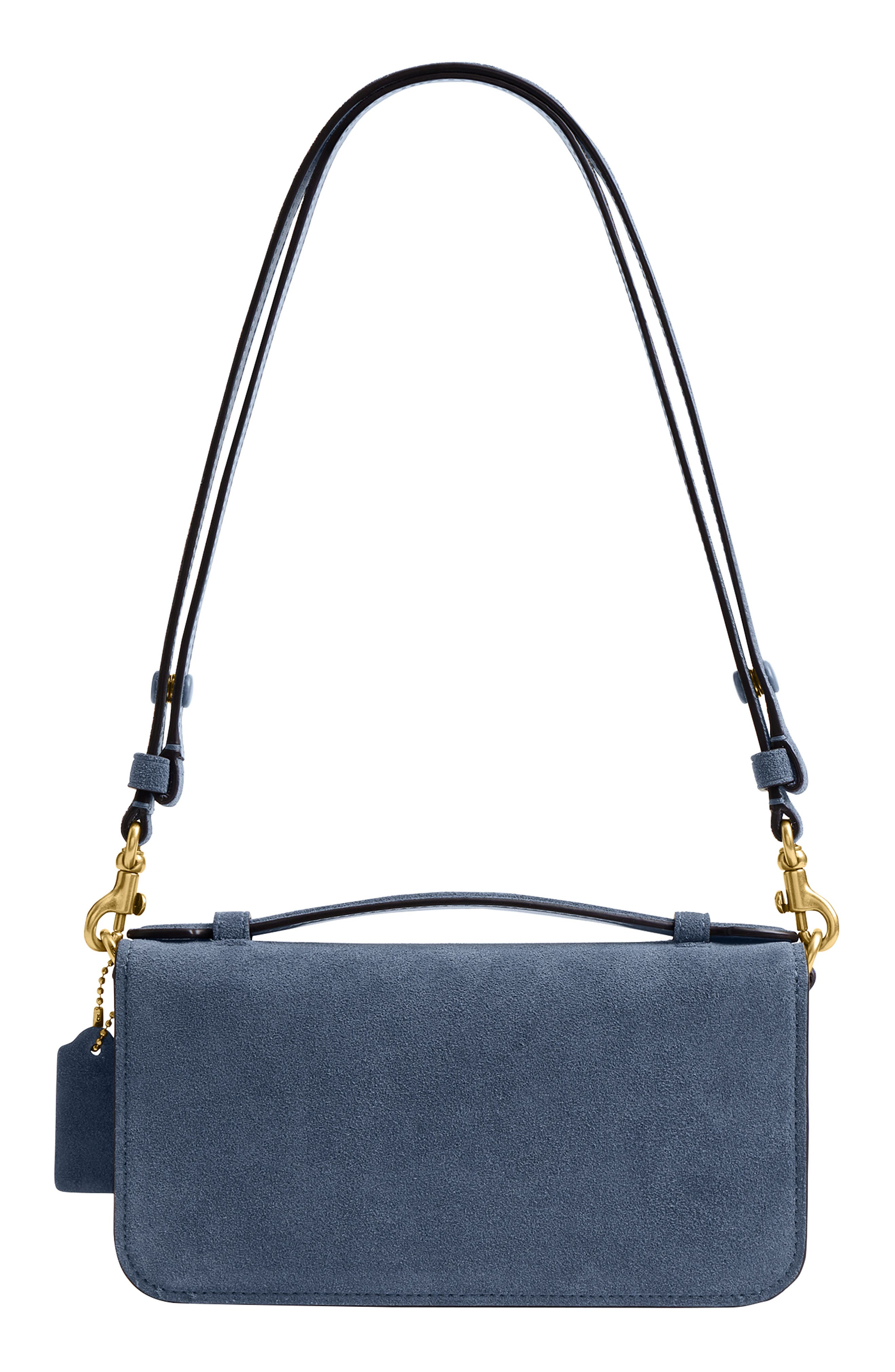 COACH Elora Suede Top Handle Bag, Alternate, color, B4/ Light Denim