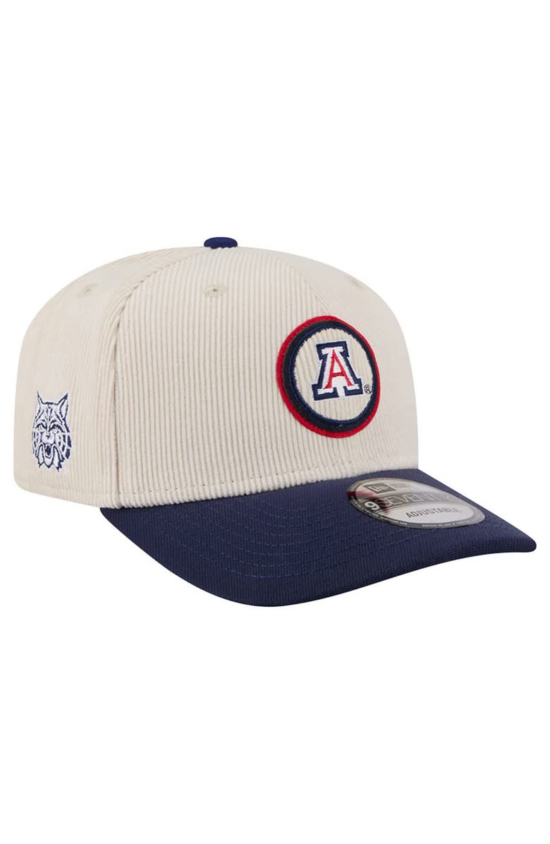 New Era Men's New Era Cream/Navy Arizona Wildcats Loyal Corduroy 9SEVENTY Adjustable Hat, Main, color, Cream