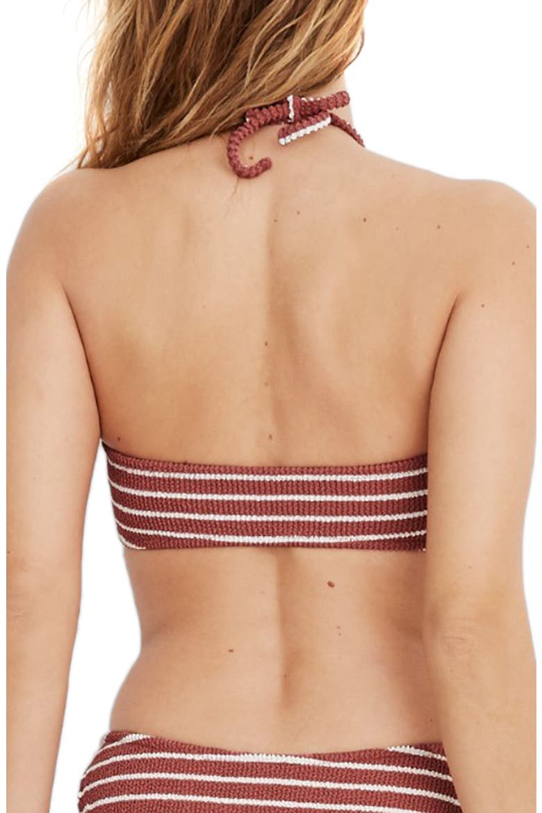 Second Wave Textured Bandeau Bikini Top, Alternate, color, VINTAGE QUARTZ