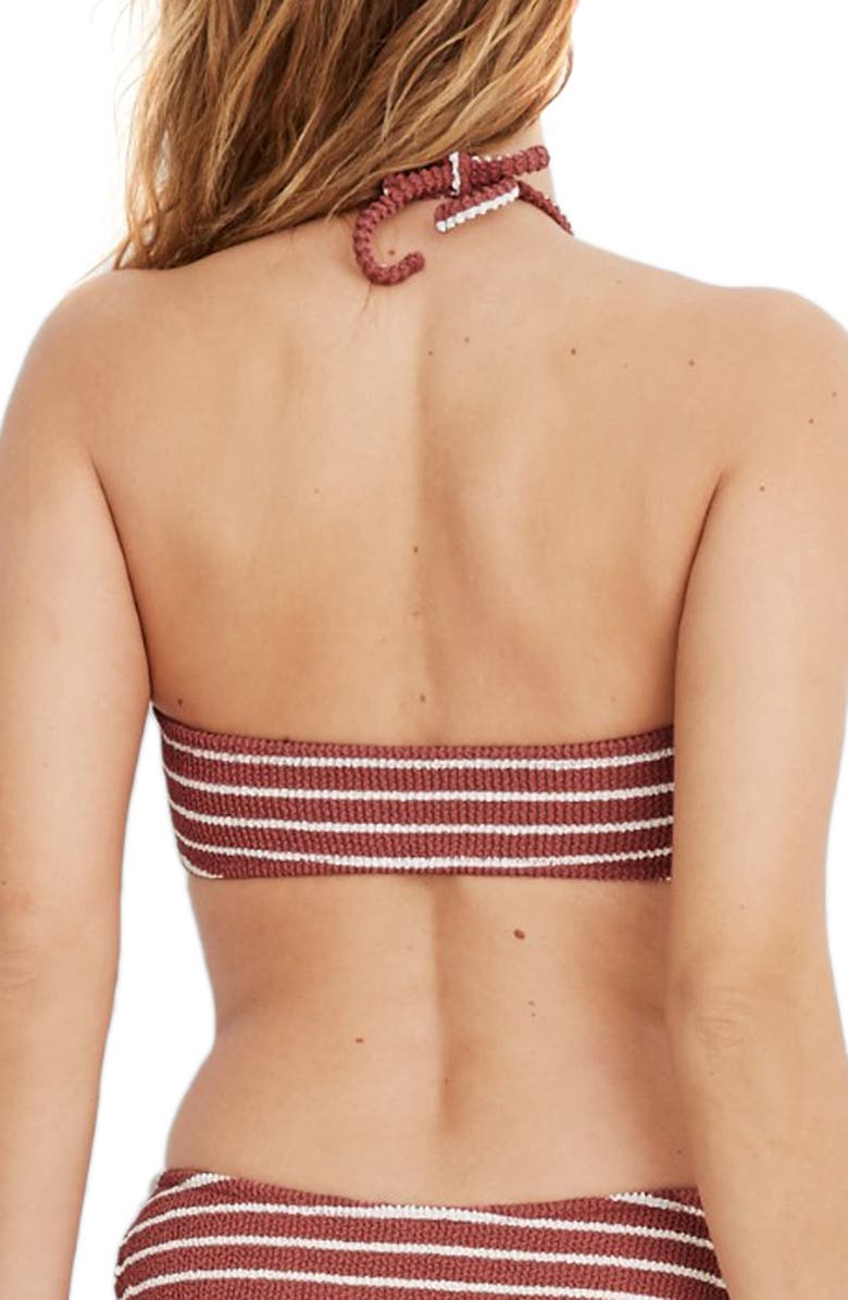 Madewell Second Wave Textured Bandeau Bikini Top, Alternate, color,