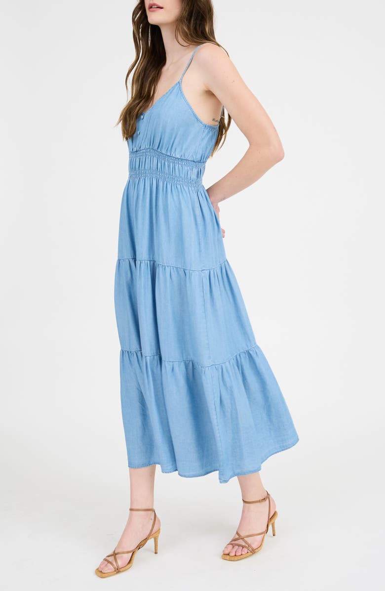 Blu Pepper Button Detail Midi Sundress, Alternate, color, 