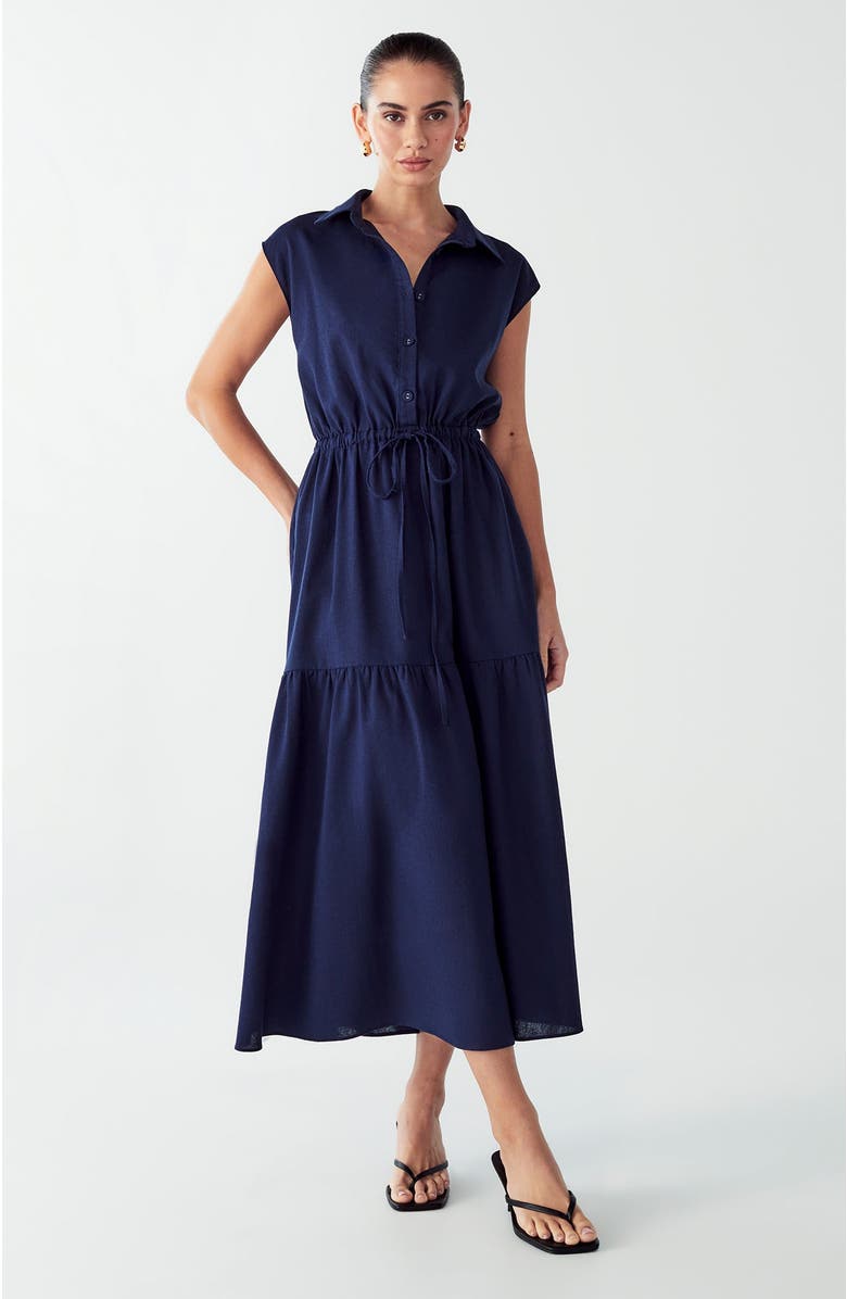 WILLA Marle Midi Dress, Alternate, color, Navy Blue