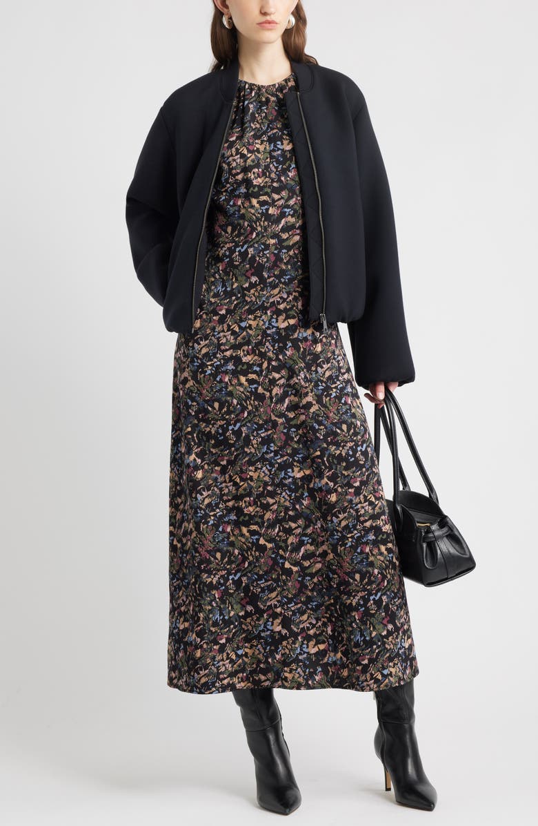 Shirred Cap Sleeve Maxi Dress