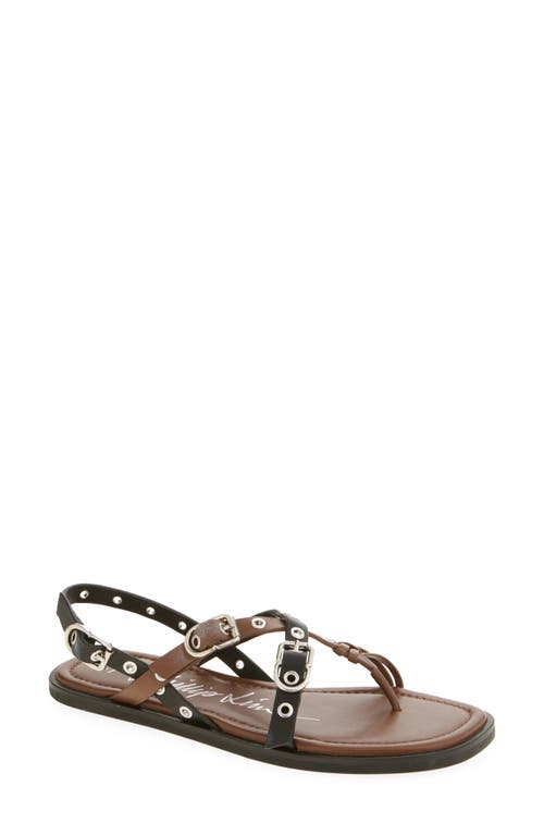3.1 Phillip Lim Rivet Leather Strappy Toe-ring Sandals In Black Multi