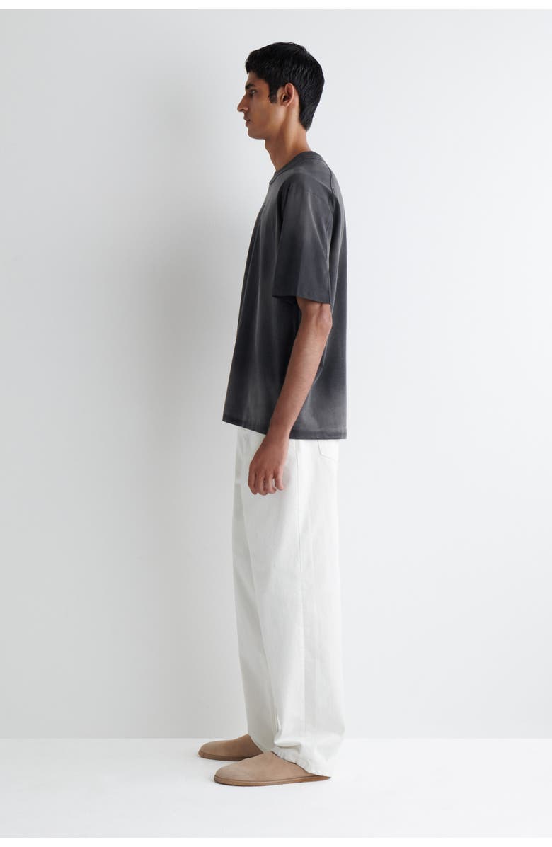 COS Oversized Washed-Jersey Mock-Neck T-Shirt, Alternate, color, Black