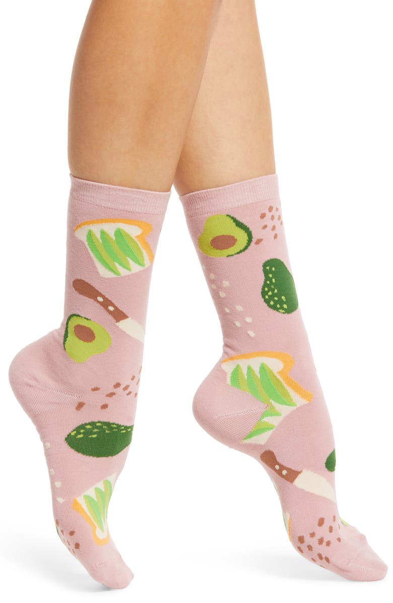 Yellow Owl Workshop Avocado Toast Socks, Main, color,