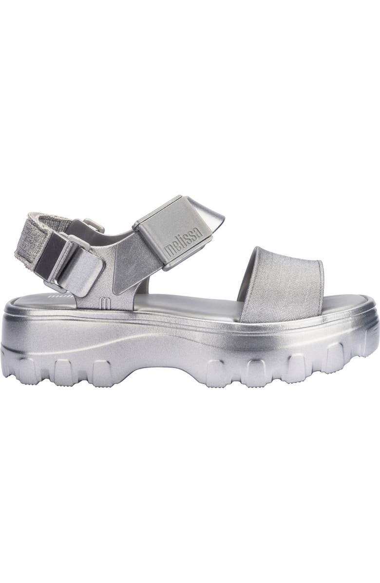 Melissa Kick Off Platform Sandal, Alternate, color, Silver