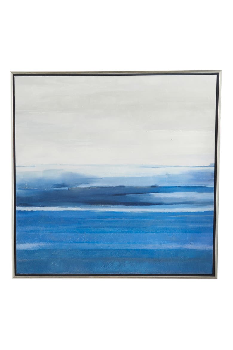 Framed Canvas Wall Art, Main, color, BLUE