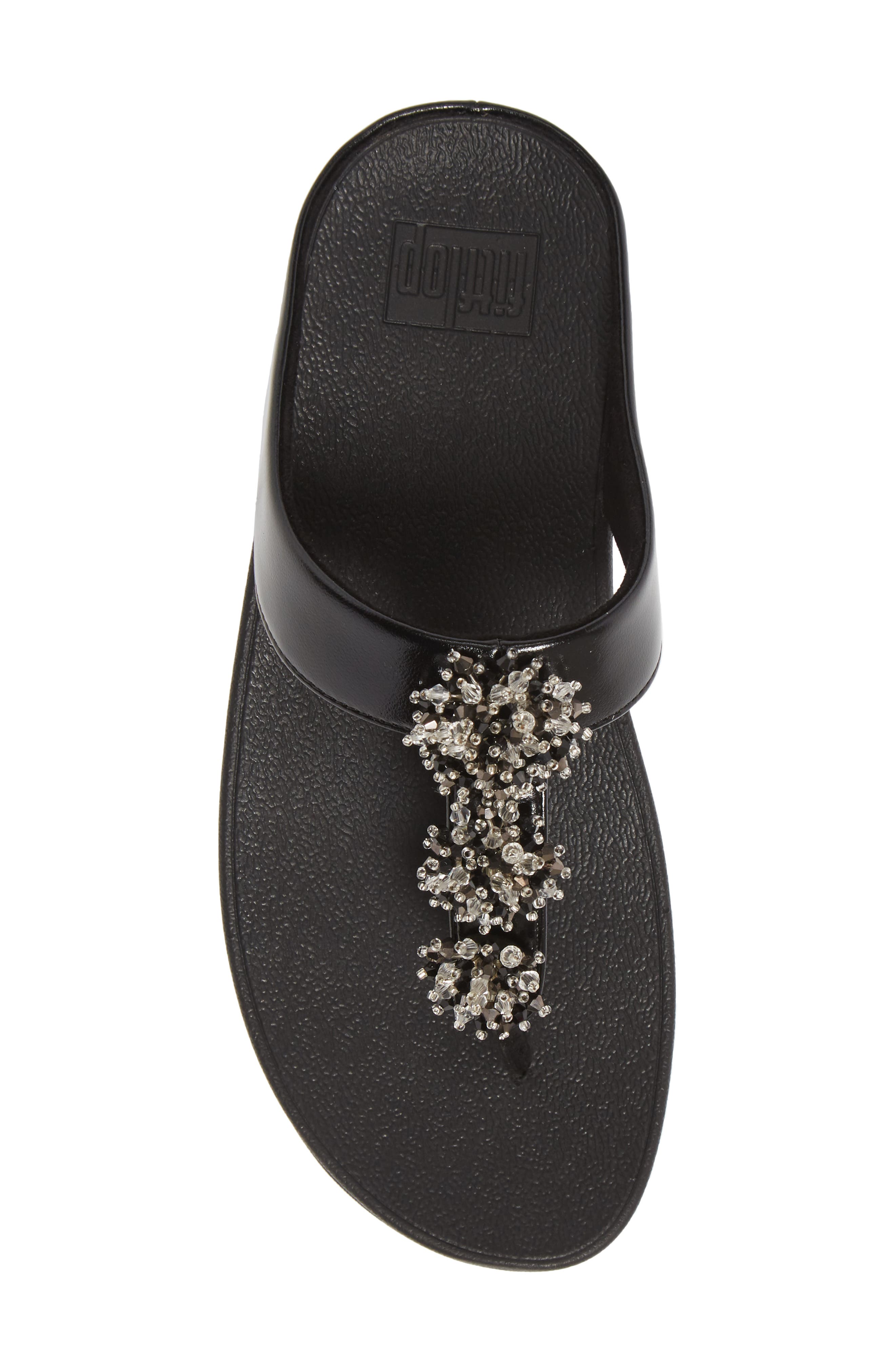 FitFlop Galaxy Toe Wedge Flip Flop, Alternate, color, All Black