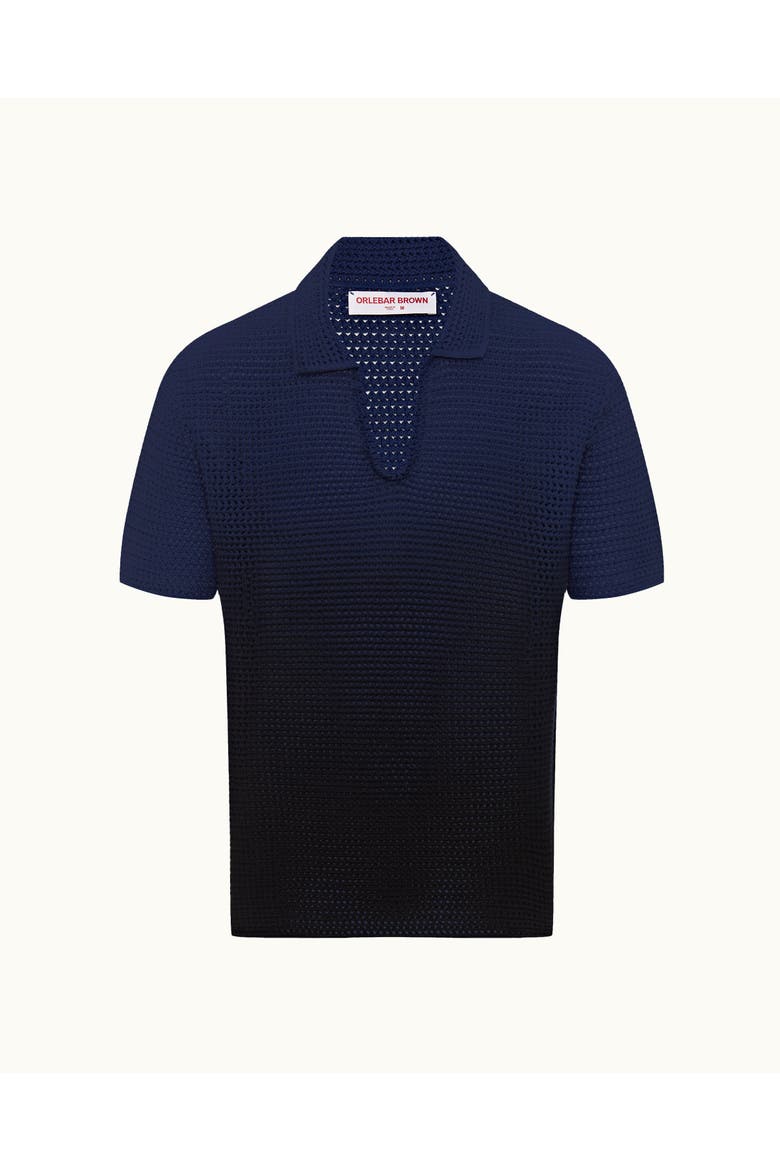 Batten Crochet Gradient Dye Polo Shirt, Alternate, color, River Blue/Night Iris