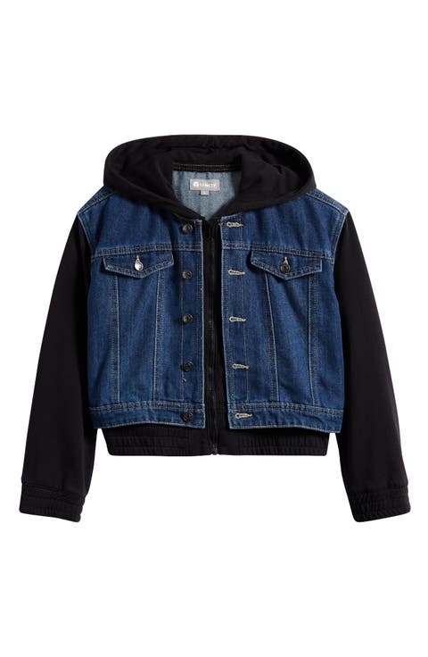 Kids' French Terry & Denim Trucker Jacket (Big Kid)