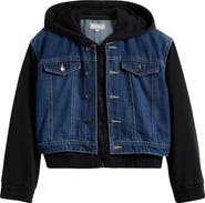 Tractr Kids' French Terry & Denim Trucker Jacket