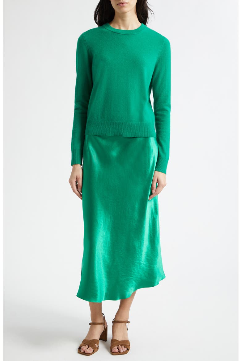 Classic Crewneck Cashmere Sweater, Alternate, color, EMERALD