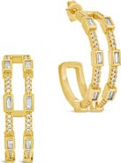 Sterling Forever Neah Cubic Zirconia Hoop Earrings