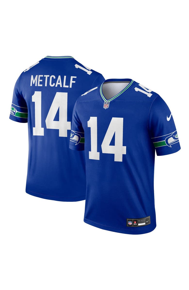 Nike Men's Nike DK Metcalf Royal Seattle Seahawks Throwback Legend Player Jersey, Main, color, 