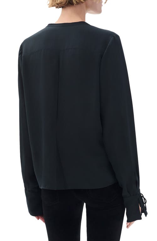 Rag & Bone Adren Pleated Button-up Shirt In Black
