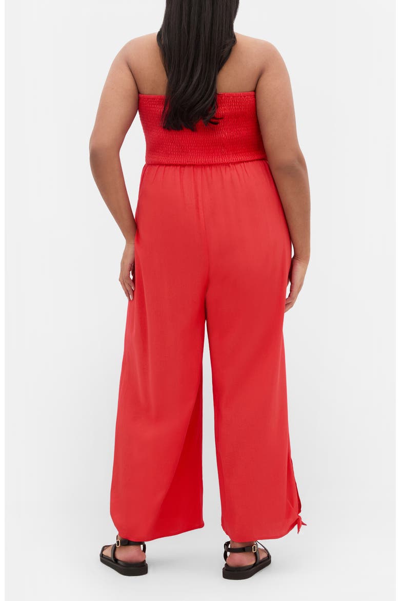 Ally Smocked Strapless Wide Leg Jumpsuit, Alternate, color, TIGERLILLY