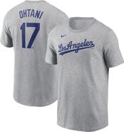 Nike Men's Nike Shohei Ohtani Gray Los Angeles Dodgers 2024 Fuse Name & Number T-Shirt