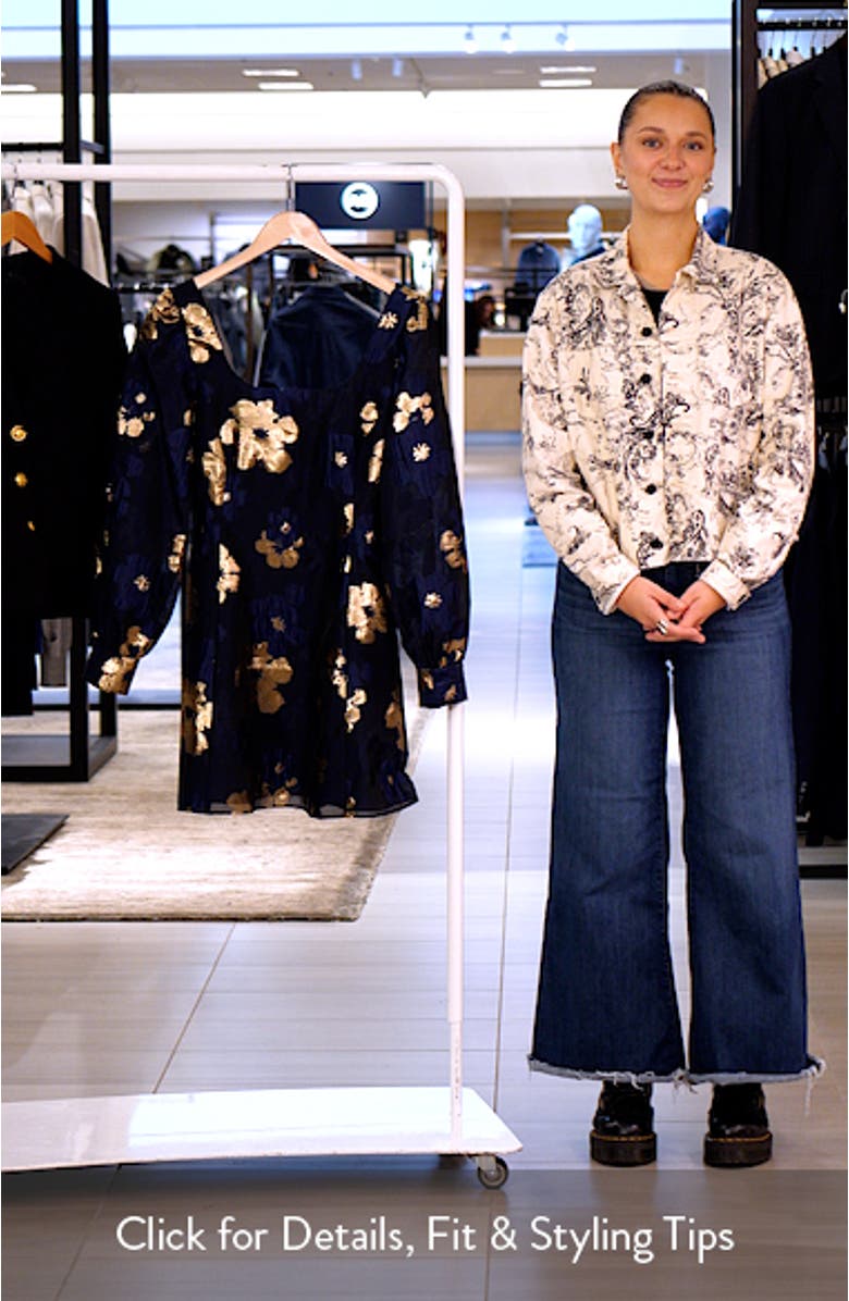 Metallic Floral Jacquard Minidress, sales video thumbnail