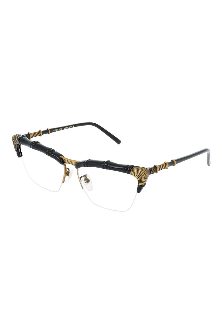 58mm Novelty Square Optical Glasses, Alternate, color, BLACK TRANSPARENT