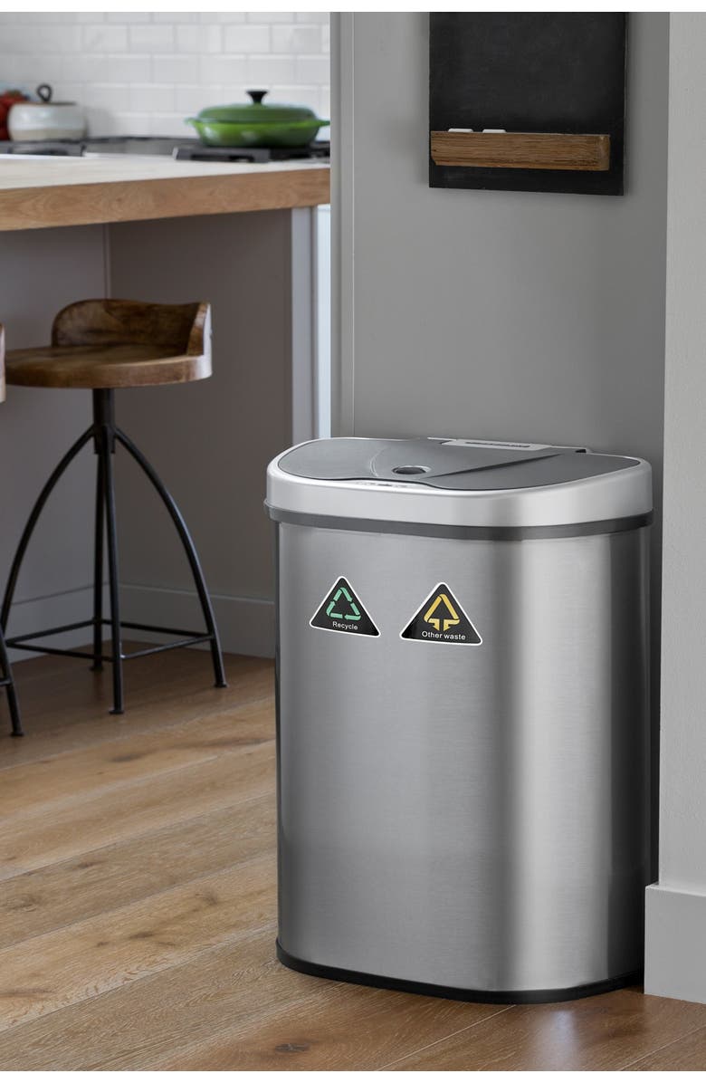 NINESTARS Half Moon Hands-Free Motion Sensor Trash Can -18.5 gallons, Alternate, color, 