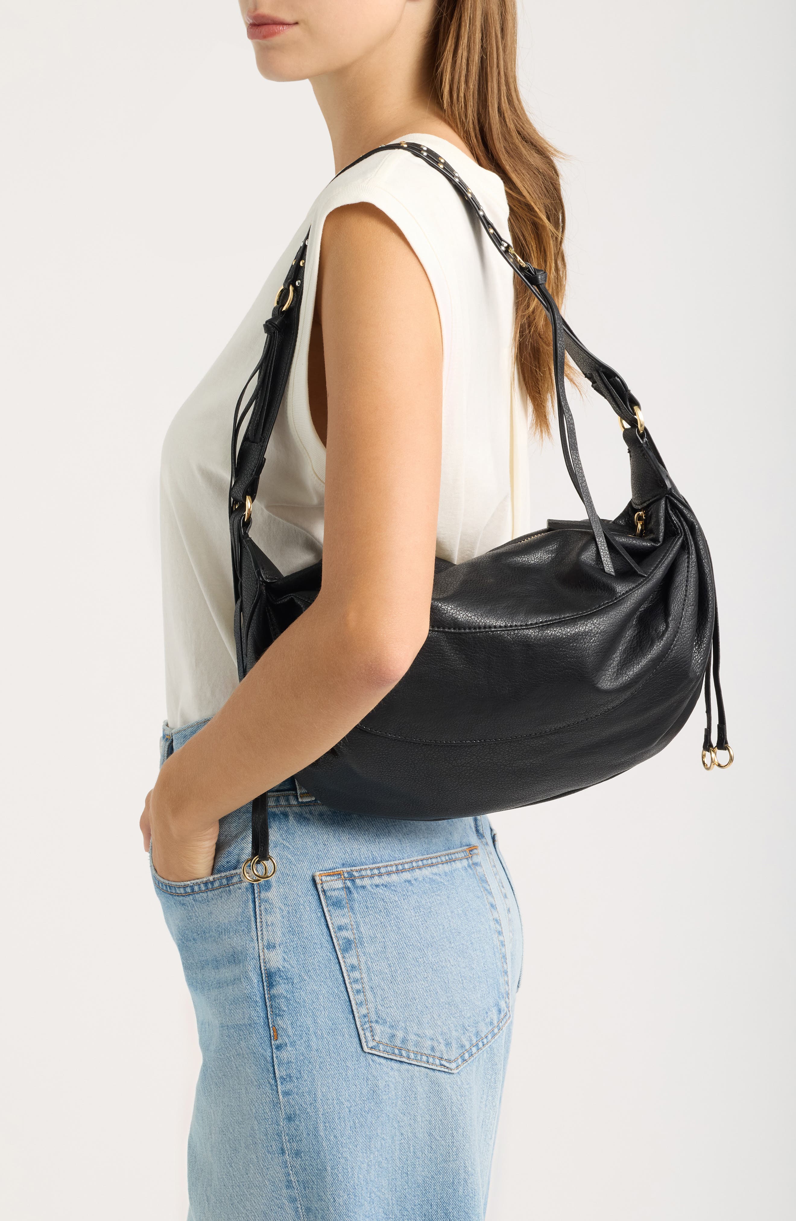 Tin Shoulder Bag, Alternate, color, BLACK