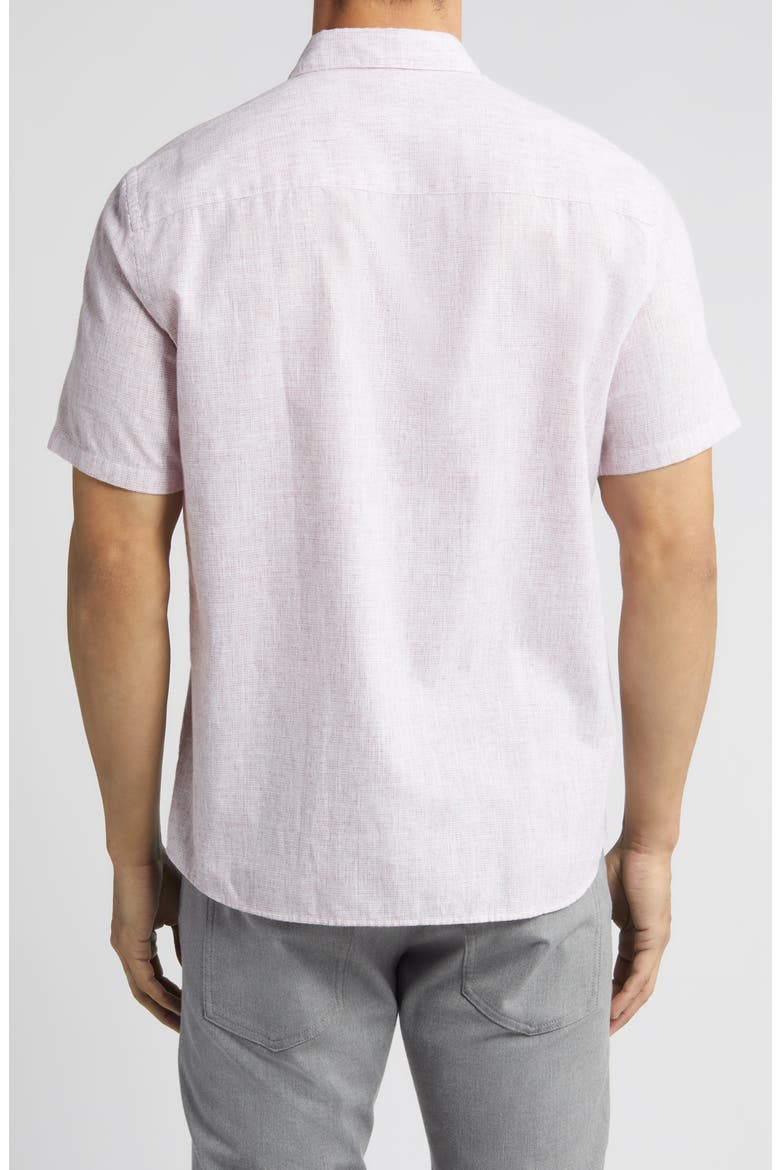 Legato Short Sleeve Button-Up Shirt, Alternate, color, PINK