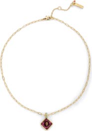 Kurt Geiger London Square Stone Eagle Pendant Necklace