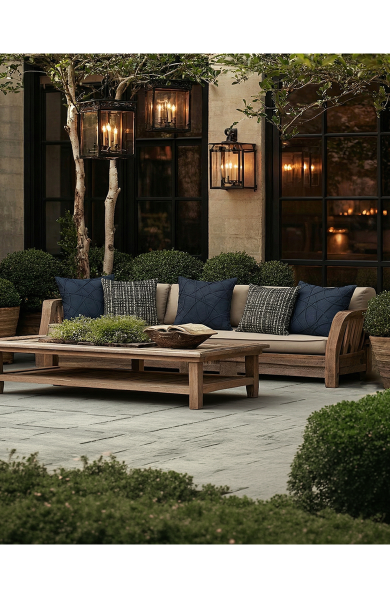Elaine Smith Channel Indoor & Outdoor Woven Accent Pillow, Alternate, color, Noir