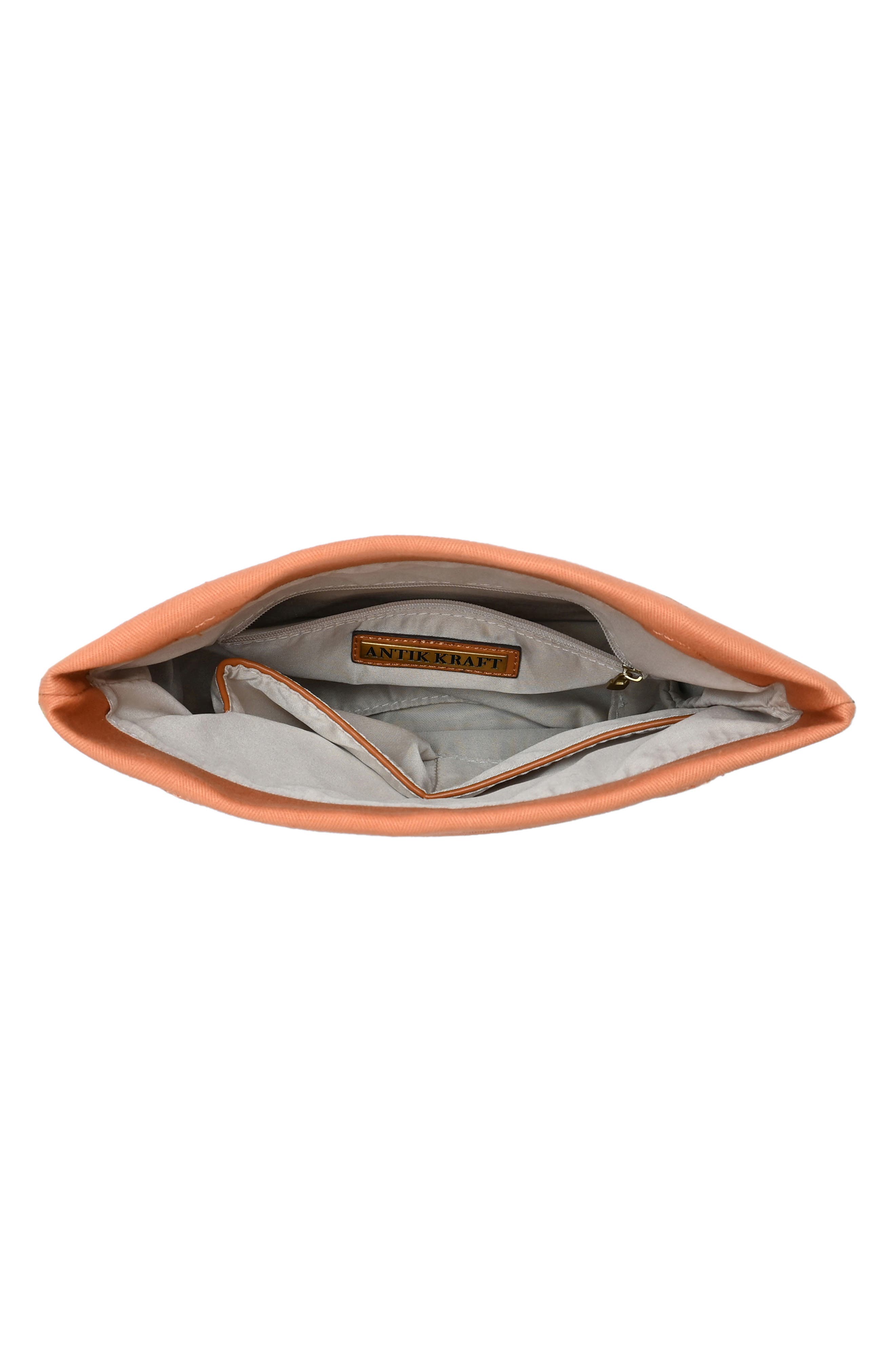 Cotton Canvas Flap Shoulder Bag, Alternate, color, ORANGE