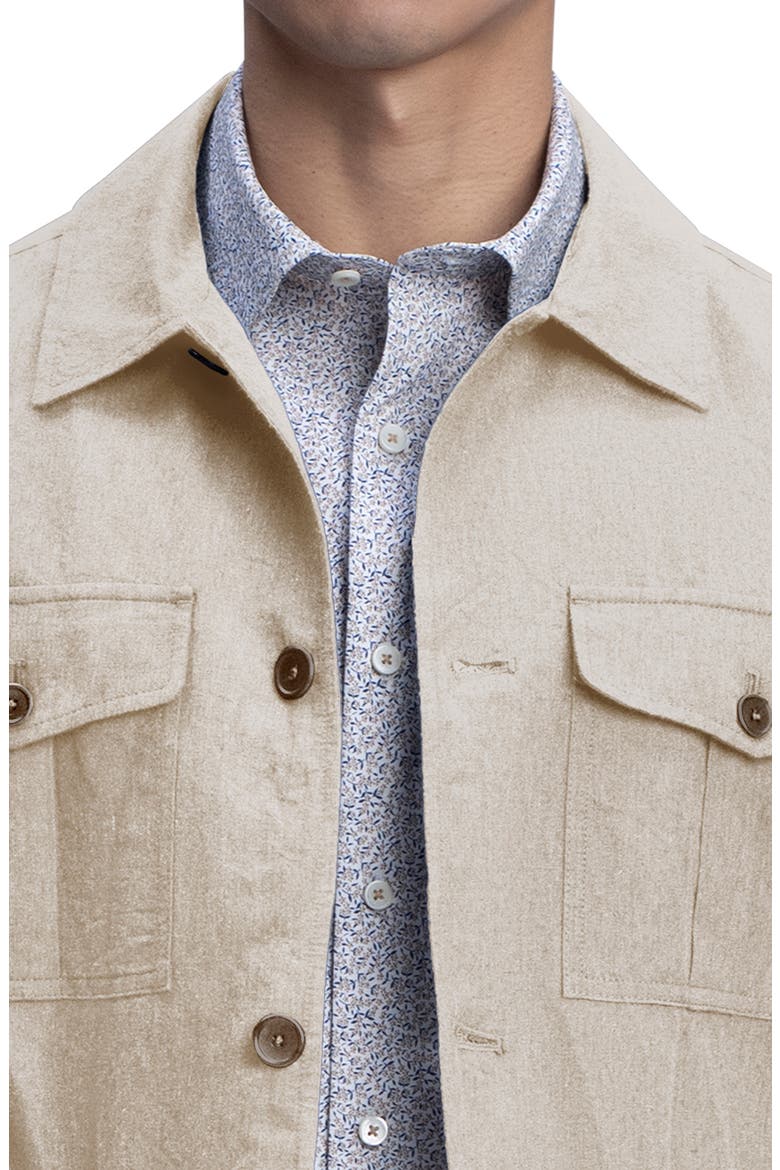 Linen & Cotton Blazer, Alternate, color, BEIGE