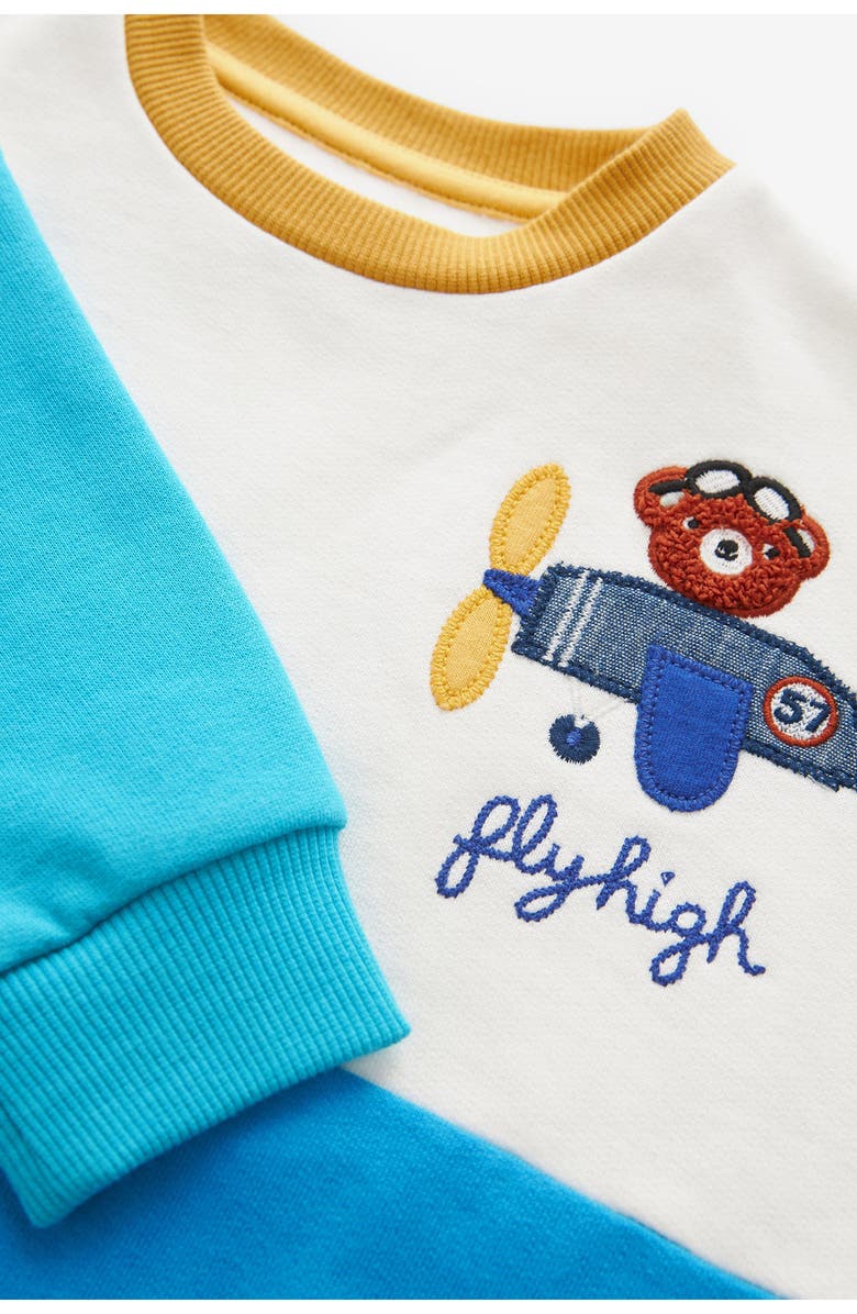 NEXT Kids
 Bear Appliqué Colorblock Cotton Graphic Sweatshirt, Alternate, color, 