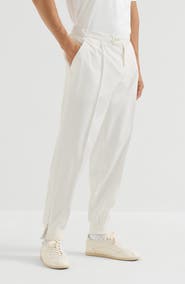 Brunello Cucinelli Nylon trousers with tabbed waistband, Crête detail and elasticated zipper cuffs