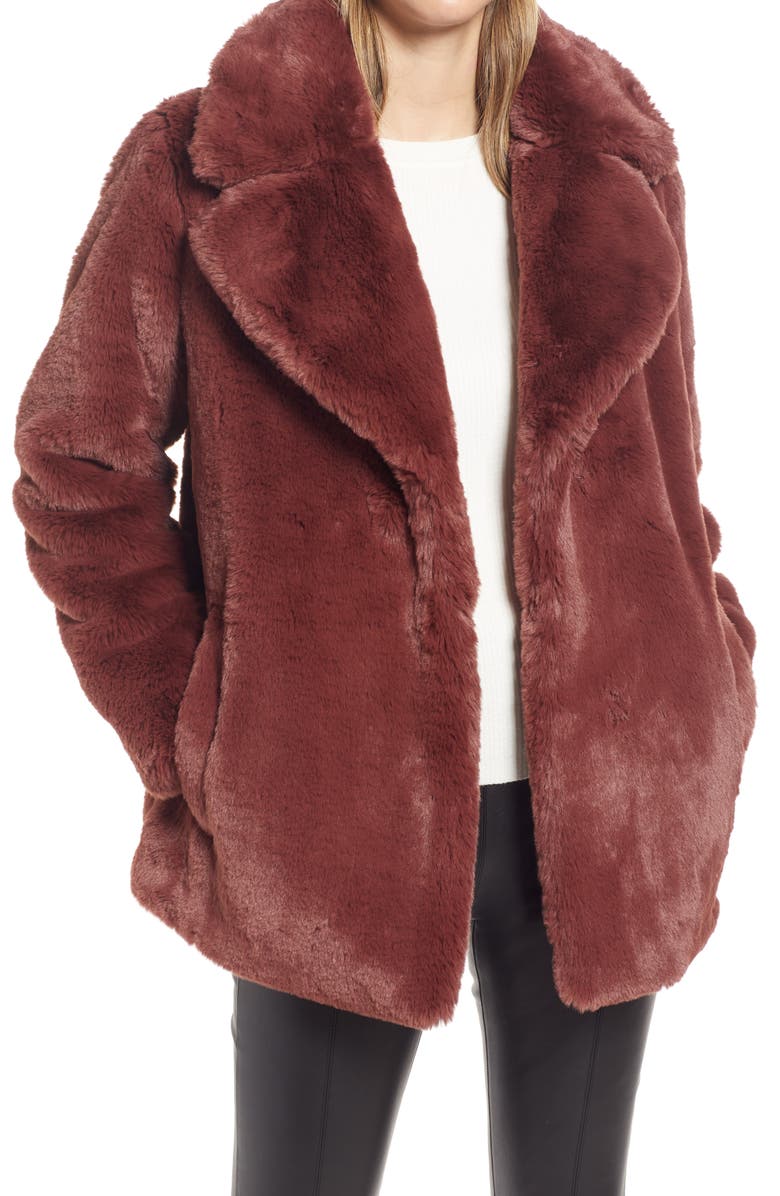 Halogen<sup>®</sup> Women's Faux Fur Teddy Coat, Main, color,
