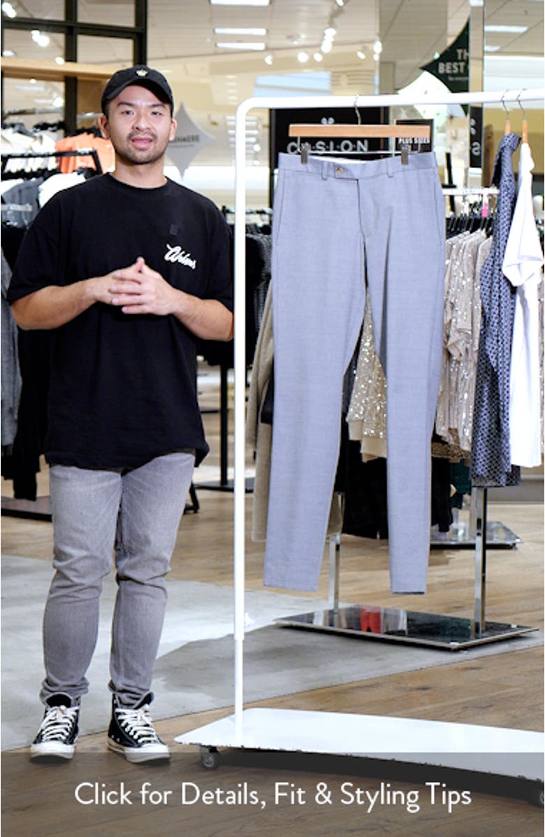 Palmer Crossover Textured Stretch Cotton & Wool Pants, sales video thumbnail