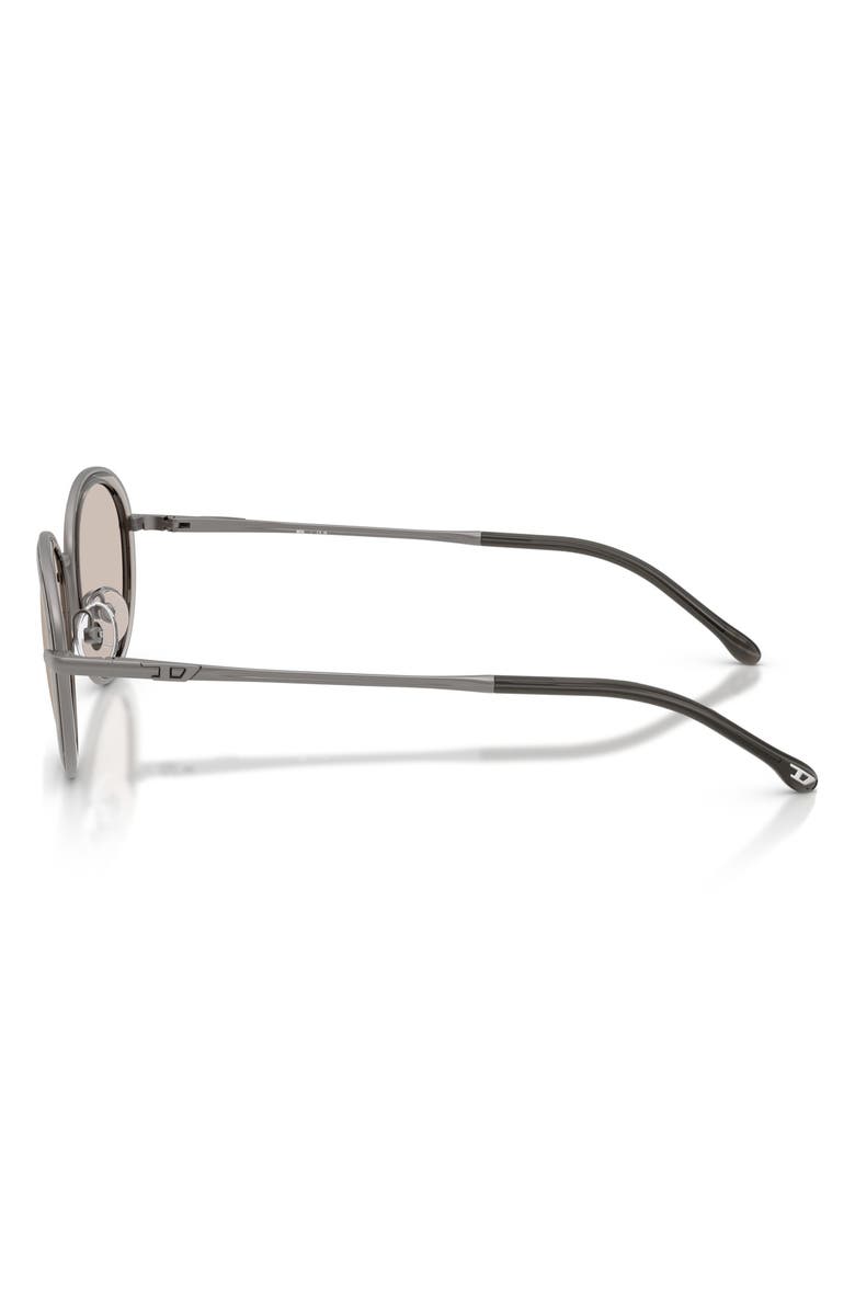 DIESEL<sup>®</sup> DL1018 51mm Mirrored Oval Sunglasses, Alternate, color, Gunmetal / Ivory Mirror Silver