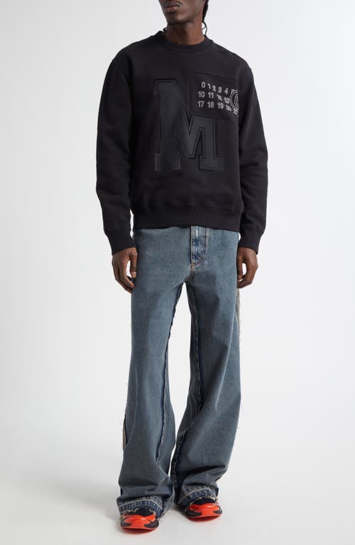 Mm6 Maison Margiela Numeric Motif Embroidered Sweatshirt In Black