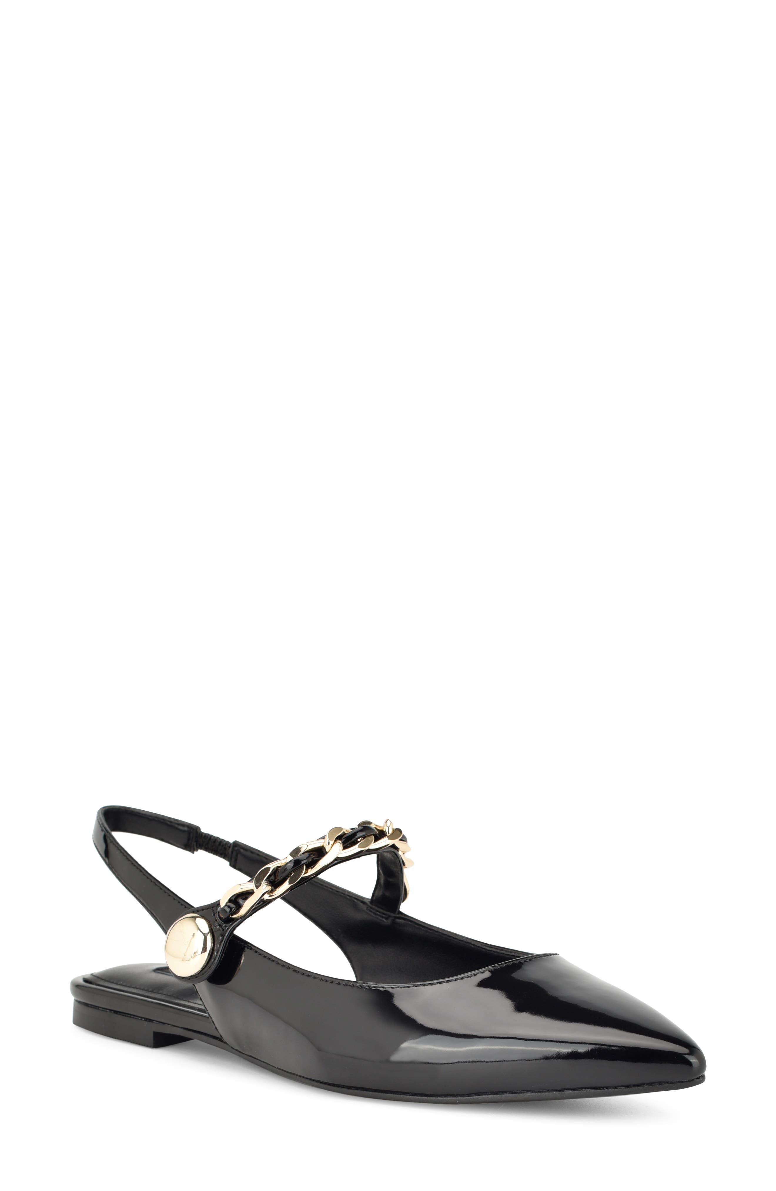 Nine West Brulia Slingback Pointed Toe Flat, Main, color, 