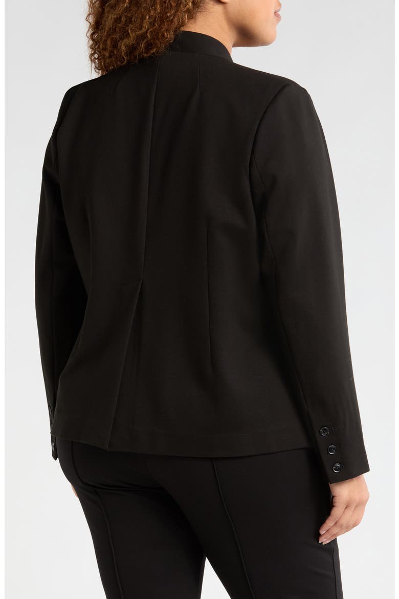 Lennox Padded Shoulder Stretch Ponte Blazer, Alternate, color, BLACK
