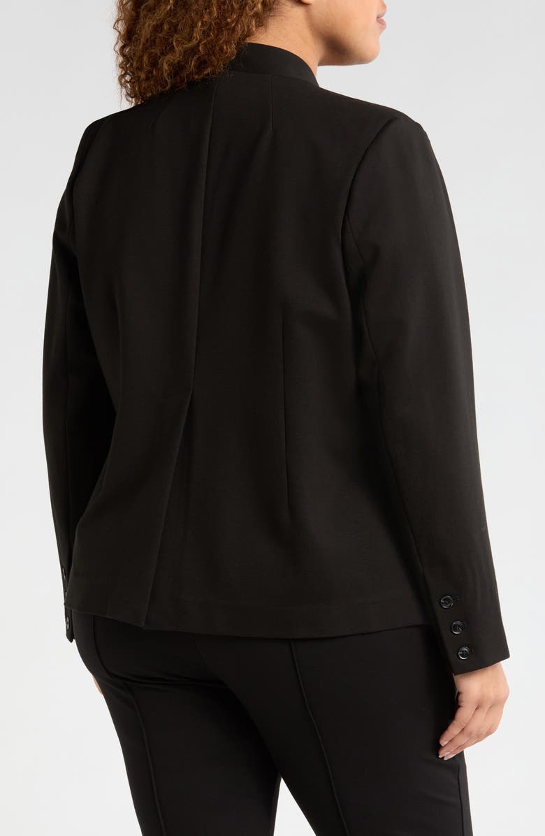 Universal Standard Lennox Padded Shoulder Stretch Ponte Blazer, Alternate, color, Black